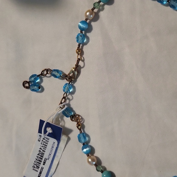 Blue stone and crystal necklace - Picture 3 of 5